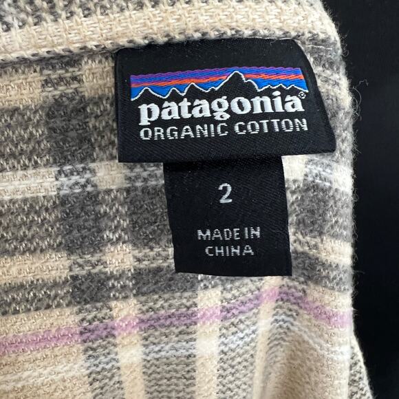PATAGONIA Fjord Flannel Shirt Top Button-Down Long Sleeves Pockets Size 2 - Picture 9 of 12